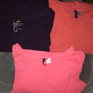 Divided and H&M TEEs 3 shirt bundle Pink/Purple/Or